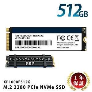 SSD M.2 2280 PCIe NVMe 512GB 1�N�ۏ� Gen3×4 PC�p�[�c �����^SSD �q�[�g�V���N�t�� �V���R���p�b�h�����ς� ���ݗp �����p XP1000F512G