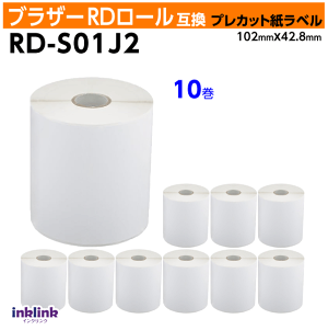 uU[ RD-S01J2 RD[ ڎe[v 102mm x 42.8m×10Zbgk݊xlBrother TD-4100N TD-4000Ή