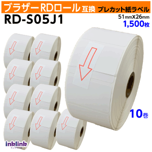 uU[ RD-S05J1 RD[ vJbgx 51mm x 26mm×10Zbgk݊xlBrother TD-4550DNWB -4510D -4420DN -4100N -4000Ή