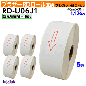 uU[ RD-U06J1kl uܔlRD[ vJbgx 40mm x 60mm 1126×5Zbgk݊xlBrother TD-2130NSA TD-2130NΉ