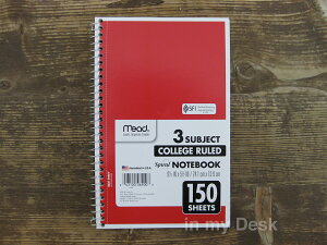 AJAy mead 150 sheet Spiral Note z3 SUBJECT SPIRAL NOTEBOOK, ^e 3TuWFNg@e 150V[g 300y[W@O m[g@9.5 x 5.5 inch i24.1 x 13.9cmjXpC m[g, AJ