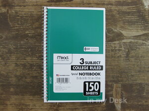 AJAy mead 150 sheet Spiral Note z3 SUBJECT SPIRAL NOTEBOOK, ^e 3TuWFNg@e 150V[g 300y[W@O m[g@9.5 x 5.5 inch i24.1 x 13.9cmjXpC m[g, AJ