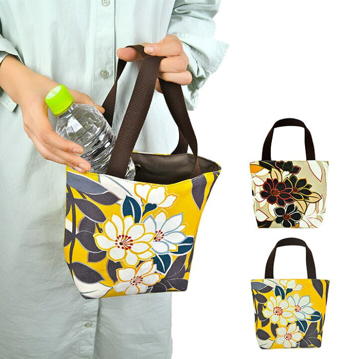 楽天市場 亥之吉 ミニトートバッグ しゃら ベージュ 黄色 ネコポス可 キャンバストート 帆布トート お散歩トート 京都の染め屋 オリジナル 和柄 テキスタイル バッグ 和モダン ランチバッグ ランチトート ハンドバッグ 犬のお散歩 ギフト プレゼント Inokichi 亥之吉