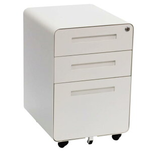 MTLES オフィスワゴン 袖机 キャスター付き 鍵付き 3段オールロック シリンダー錠 デスクワゴン サイドワゴン キャビネット 完成品 大容量 A4対応 丈夫なスチール製 サビ止め塗装 幅390×奥行45