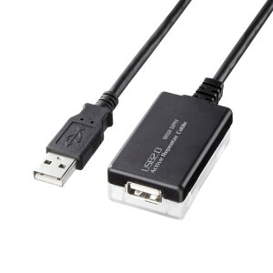 �T�����T�v���C(Sanwa Supply) 12m����USB2.0�A�N�e�B�u���s�[�^�[�P�[�u�� KB-USB-R212N �u���b�N