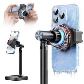 Ulanzi スマホ スタンド 卓上 携帯スタンド スマホ冷却ファン付き 急速冷却 スマホクーラー スマホホルダー 360°回転可能 高さ調整可能 横置き 縦置き 携帯ホルダー スマホスタンド Type-Cケー