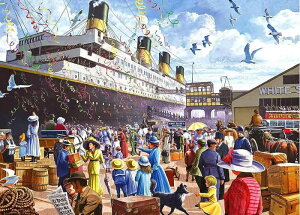CHengQiSM 1000ピース ジグソーパズル タイタニック号 パズル アニメ 港町 港口 パズル 映画 絵画 生活(50x70cm)
