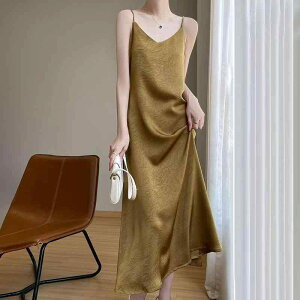 �L���~�\�[�������s�[�X acetatesatin jacquard dress summer elegant slim fit long dress