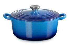 SALE【ル・クルーゼ/Le Creuset】ココット・ロンド 24cm アズールブルー (シルバーツマミ)[ルクルーゼジャポン正規品]【鋳物ホーロー製品】【セール】[家庭用品][7821-1]