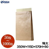 宅配袋 紙袋 茶色 無地 WP未晒 特大【350W×115D×570H+60糊付部】50枚～ 表面PE 撥水 防水加工 宅配袋 …