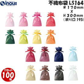 LS164 170W×195/300H 1セット100枚｜ラッピング 袋 おしゃれ ラッピング用品 不織布 巾着袋 リボン付き 透明 小 かわいい プレゼント 贈り物 誕生日 ギフト おしゃれ お菓子 クリア ハロウィン ハロウィン 包装 業務用 無地 単品 クリスマス