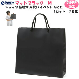 引き出物 紙袋 マチ広 無地 手提げ紙袋 マットブラックM 黒 1セット10枚 20枚 30枚 40枚 320x110x300 表面マットPP加工 |紙袋 黒 手提げ 紙袋 マチ広 無地 手提げ ラッピング プレゼント ギフト 結婚