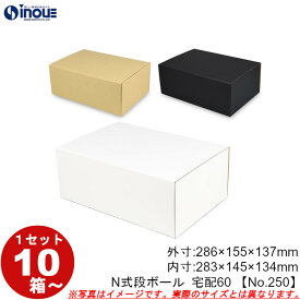 段ボール N式 NO.250 宅配60サイズ クラフト 茶 白 黒 10枚から ダンボール箱 N式 ギフトボックス 箱 プレゼント用 ギフトボックス 無地 パッケージ gift box 梱包材 梱包資材 梱包用品 発送用 外寸:286W×155D×137Hmm 内寸:283W×145D×134Hmm