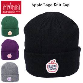 マンハッタンポーテージ Manhattan Portage アップルロゴ ニット帽 ニットキャップ ブランド アクリルニット帽 ワッチ P112