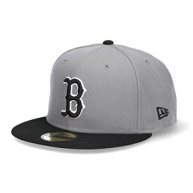 ニューエラ 59FIFTY グレーxブラック ボストンレッドソックス キャップ NEW ERA 帽子 MLB 大きいサイズ Boston Red Sox 5950 ブランド New Era