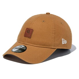 ニューエラ レザーパッチ ダックキャンバス キャップ 9TWENTY 帽子 サイズ調節可能 920 ブランド 大人 ユニセックス シンプル New Era Leather Patch レッドキャップロゴ ウォッシュ かっこいい
