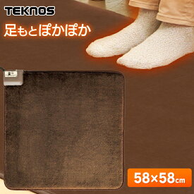 ホットマット 一人用 電気マット ミニ 電気 座布団 正方形 テクノヒート58×58cm TEKNOS EC-KZ62HBRクッション 電気 冬 マルチクッション 電気マット 冬家電 おしゃれ ミニ 冬 足元 足元暖房 足元用 足元ヒーター【D】【B】 送料無料