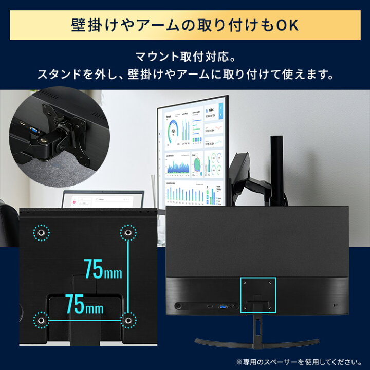 楽天市場】モニター 21.5インチ フルhd 高画質 100Hz VA ノングレア 非 