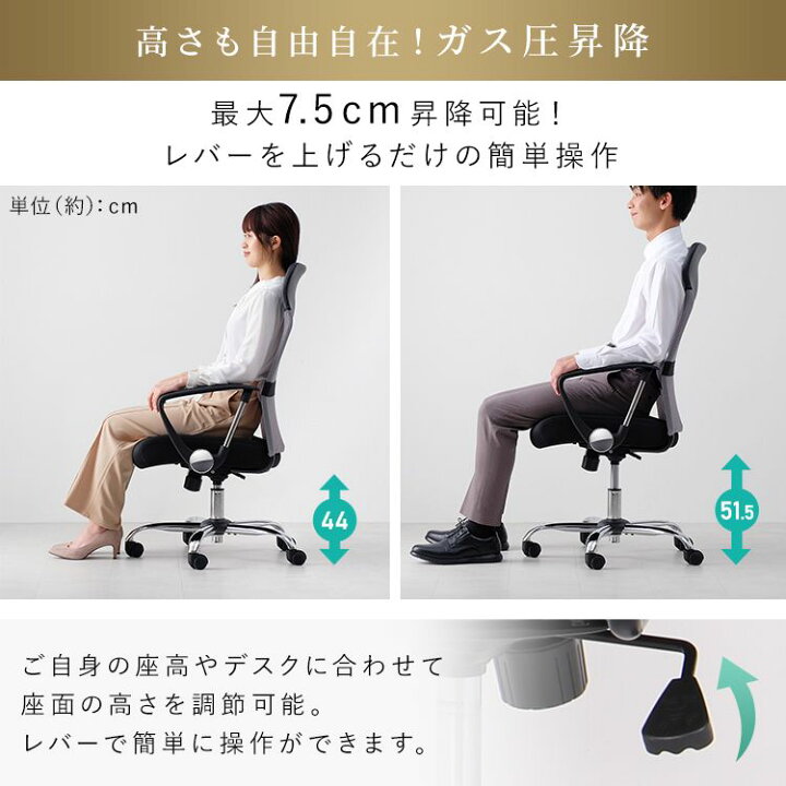 楽天市場】オフィスチェア デスクチェア ハイバック 肘付 メッシュ 