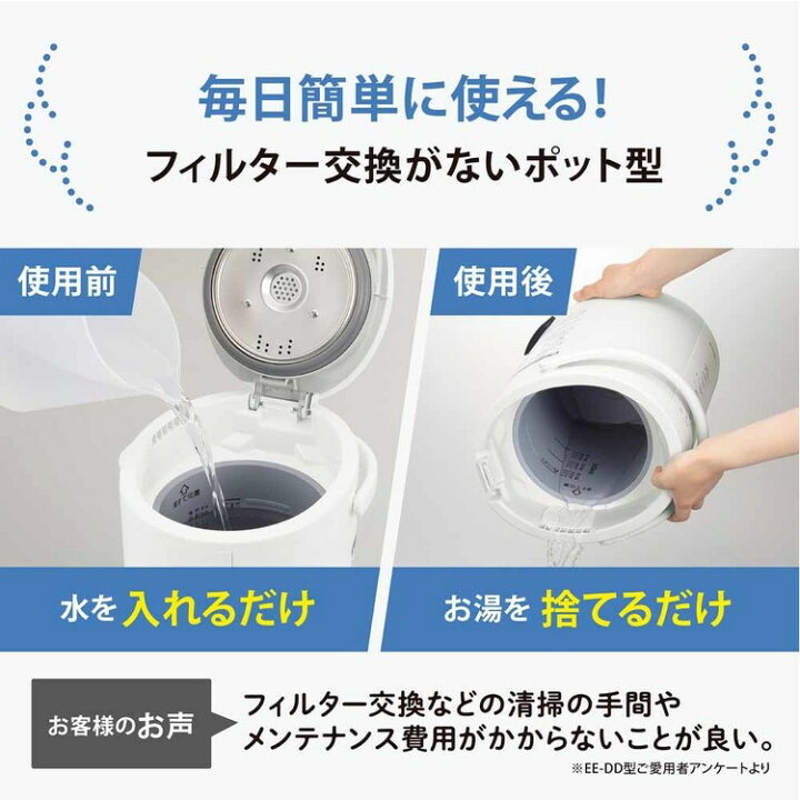 楽天市場】加湿器 象印スチーム式加湿器 ホワイト 象印 EERU50 ee-ru50 