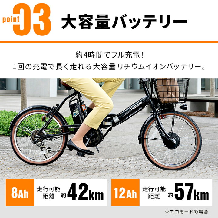 楽天市場】電動自転車 折り畳み 折りたたみ自転車 20インチ シマノ製 