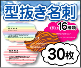 【名刺印刷】【30枚】【型抜き名刺】【ゆうパケット無料】