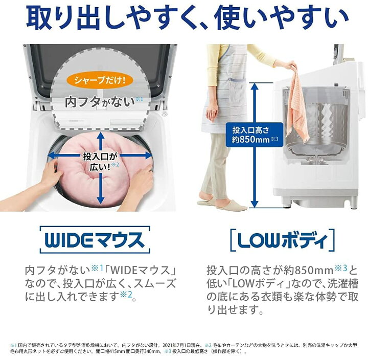 楽天市場】シャープ 洗濯機 洗濯乾燥機 ES-PW11F-N ガラストップ 穴 