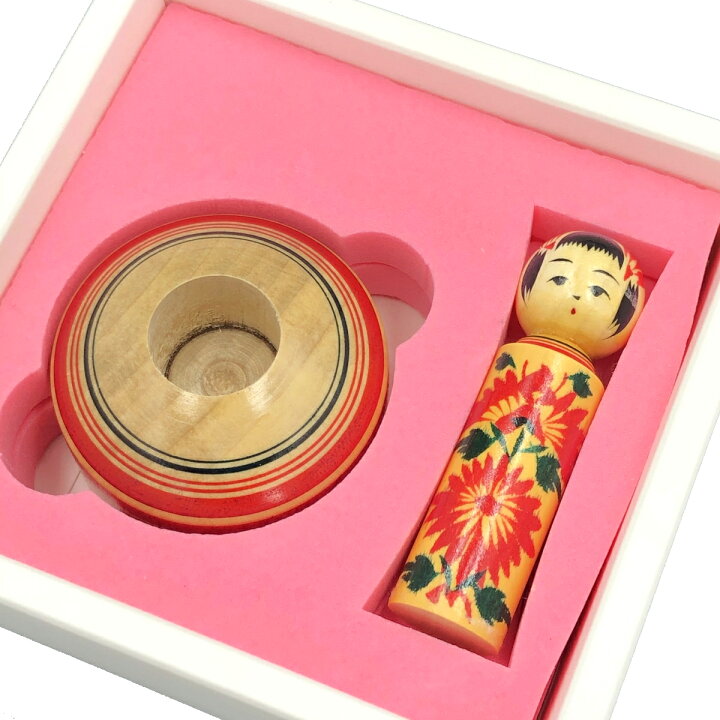 楽天市場】こけしはんこ（直径15mm×長さ約60mm）重ね菊柄 こけしの 