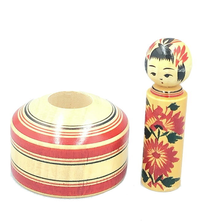 楽天市場】こけしはんこ（直径15mm×長さ約60mm）重ね菊柄 こけしの 