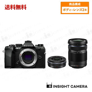 OM SYSTEM OM-5 Mark II �{�f�B �u���b�N + �_�u���Y�[�������Y�Z�b�g M.ZUIKO DIGITAL ED 14-42mm F3.5-5.6 EZ BLK + M.ZUIKO DIGITAL ED 40-150mm F4.0-5.6 R �u���b�N �f�W�^����჌�t�J���� �I�[�G�� �V�X�e���i�o�׌�]