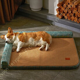 ペットベッド 夏 猫用 ベッド 猫マット ござ ペット ソファー クッション 暑さ対策 安眠 ベッド 猫 寝台 涼感マット ゴザマット 接触冷感 熱中症 対策 通気 父の日