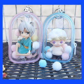 ぬいぐるみ クリアポーチ 透明 PVC ケース 保管 ポーチ 収納ケース カラビナ付き 防塵 お出かけ 普段使い 小さめ 痛バッグ クリア ポーチ