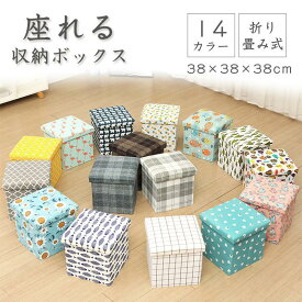 収納スツール 収納ボックス チェア 椅子 収納ボックス スツール 38×38×38cm 折りたたみ 座面取り外し可能 収納BOX イス チェア いす オットマン オットマン 父の日