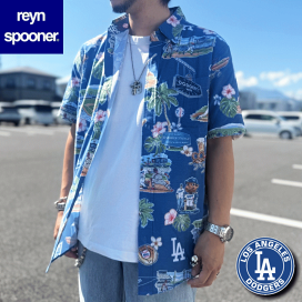 ロサンゼルス　ドジャース　レインスプーナー　アロハシャツ　MLB公式 Reyn Spooner レインスプーナー MLB SCENIC Los Angeles DODGERS