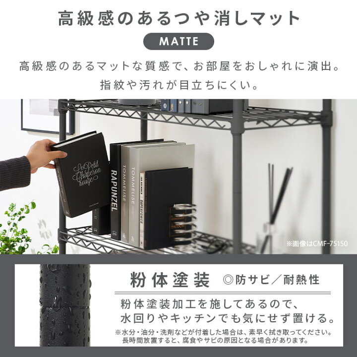 楽天市場】スチールラック 幅55 奥行30 黒 白 メタルラック 3段 スリム 