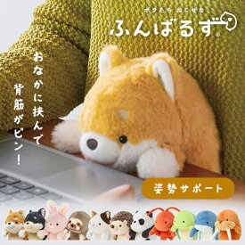 ふんばるず ぬいぐるみ 猫背 お腹にはさむ 姿勢をサポート デスクワーク 仕事 勉強 在宅ワーク 抱き枕 クッション イヌ ウサギ ネコ パンダ ハリネズミ かわいい ねこ背 猫背クッション ドリームズ 猫背対策 *【B】