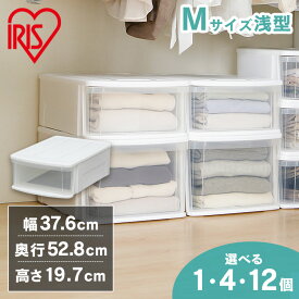 収納ボックス 単品 収納ケース 衣装ケース アイリスオーヤマ 幅37.6cm×高さ19.7cm×奥行52.8cm 押し入れ収納 クリアケース 引き出し 押入れ収納 クローゼット収納 衣類収納 積み重ね 透明 衣替え 洋服収納 一人暮らし 新生活 チェストI M