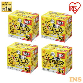 【5％OFFクーポン★9日9:59まで】【30個×4箱】カイロ 貼る 120枚 アイリスオーヤマ 貼るカイロ 持続時間12時間 防寒 腰 脇 背中 冬 持ち運び 寒さ対策 グッズ 衣服 服 冷え 使い捨てカイロ ぽかぽか家族 レギュラーサイズ アイリスカイロPKN-30HR