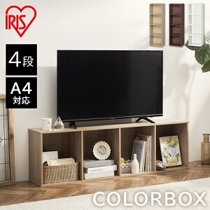 カラーボックス 4段 《A4対応》本棚 収納ボックス 収納ケース CBボックス おしゃれ 一人暮らし 子供部屋 小物収納 本収納 絵本棚 教科書 図鑑 テキスト 書棚 アイリスオーヤマ CBボックス 収納