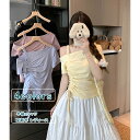 Tシャツ レディース 半袖 夏服 セクシー 可愛い オフショルダー 肩紐付き ドローコード 無地 コットン カットソー tシャツ ショート丈 カジュアル すっきり 大きいサイズ オシャレ キレイめ 通勤 通学 春 夏 送料無料