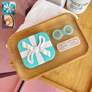 ソフト コンタクトケース かわいい ブルー ピンク カラーコンタクト ミラー付 トラベル 旅行 ケース コンタクト入れ ポーチ コンタクトケア 持ち運び便利 送料無料