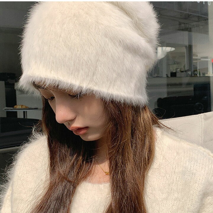 楽天市場】大人気 ルーズワッチキャップ ファーハート ラビットファー 