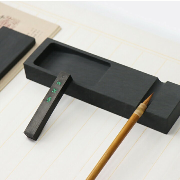 楽天市場】3点セット 硯 すずり 中国硯 書道用品 墨 高品質 筆置き 多 