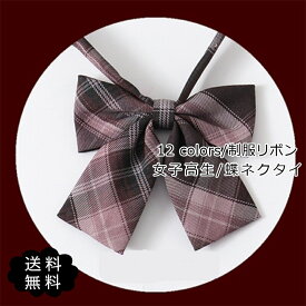 【ブラックフライデー最大2000円OFF】一部即納 制服リボン リボン 制服 レディース 蝶ネクタイ 女子高生 チェック柄 カラフル コスプレ 可愛い セーラー用 制服りぼん アジャスター付き ブラウス用 きれいめ おしゃれ 送料無料