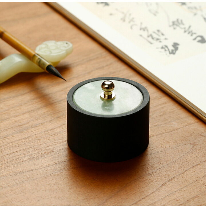楽天市場】すずり 中国硯 書道用品 文房具 手のひら フタ付き 書道具 