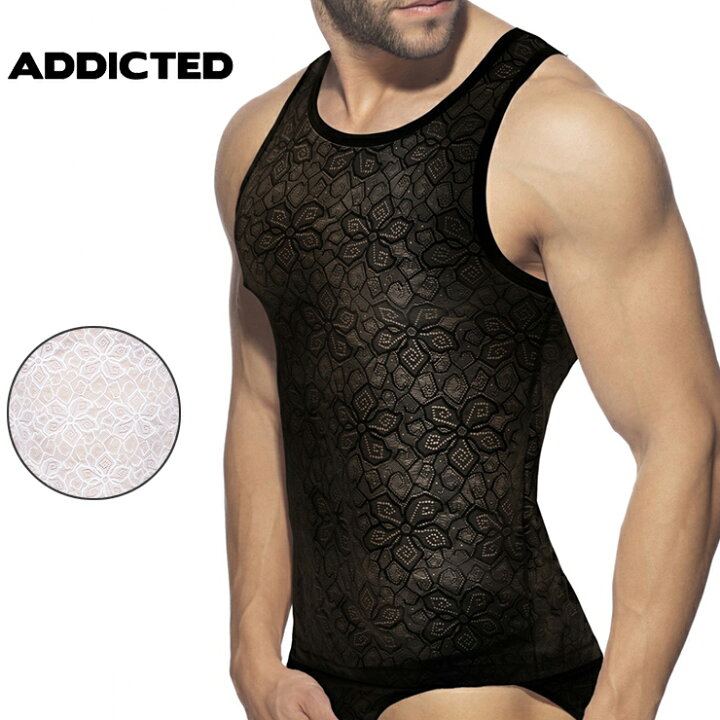 楽天市場 22new Addicted Flowery Lace Tank Top メンズ 贅沢レース 情熱 セクシー ファッション系 高級生地 タンクトップ 通気性 スペイン製 Insolent