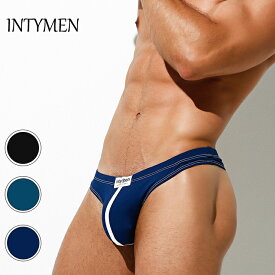 INTYMEN/Passione Thong メンズ 高級生地 ローライズ 吸水速乾 セクシー下着 肌触 ストレッチ ジム 運動 通気性 Tバック フロント ink011