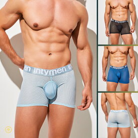 Fresh boxer ファッション メンズ セクシー 全ドットメッシュ 高級素材 吸水速乾 日常運動ジム 通気性 ロング ボクサーパンツ