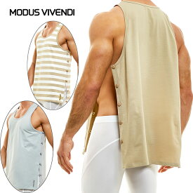 MODUS VIVENDI /L.A.Prayer Tanktop ファッション 男性トップス 両側開け 高級コットン 贅沢 メンズ トップス タンクトップ