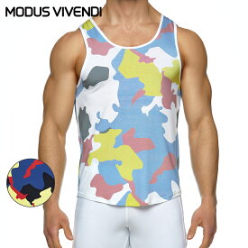 MODUS VIVENDI Tanktop カモフラージュギリシャ製 ファッション 男性シャツ 高級素材 スポーツ 贅沢 メンズタンクトップ カジュアル